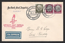 1933 (26 Aug) Germany, Graf Zeppelin airship airmail cover from Friedrichshafen to Lorch, Flight to South America 1933 'Friedrichshafen - Recife' (Sieger 226 Ac, CV $180)