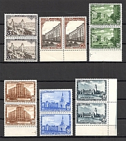 1947 USSR 800th Anniversary of the Founding of Moscow Pairs (3 Scans, Full Set, MNH)
