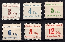 1945 Spremberg (Lower Lusatia), Germany Local Post (Mi. 1, 2, 3 IV, 4 II, 5, 6, Print Errors, Full Set, CV $210)