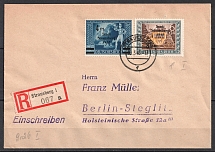 1946 Strausberg, Local Post, Germany, Registered Cover, Strausberg - Berlin (Mi. 9, 26, Signed, CV $30)