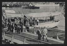 1938 'German cruiser Prinz Eugen in Kiel', Propaganda Postcard, Third Reich Nazi Germany