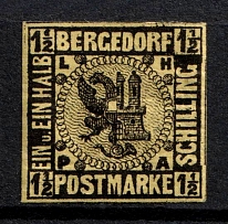 1861 1 1/2s Bergedorf, German States, Germany (Mi. 3, Signed, CV $30)