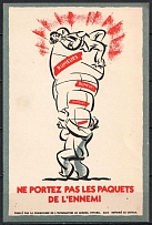 'Don't Carry Enemy Packages', Ottawa War Information Commission, Canada, Anti-German Propaganda Mini Poster