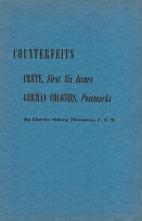 Counterfeit Cancellations of German Colonies and Offices, Catalogue (Charles Sidney Thompson)