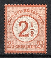 1874 2.5 on 2.5gr German Empire, Germany (Mi. 29, CV $80)
