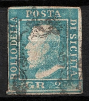 1859 2Gr Sicily (Mi. 3 A, Used, CV$100)