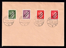 1945 (1 Aug) Meissen, Germany Local Post, Cover (Mi. 31 - 34, Full Set, CV $370)