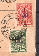 1918 Novobelica - Gomel, Postal Card (LOCAL Novobelica 2k +3k, Kiev 1, RRR)