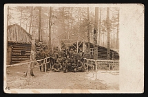 1917-1920 'Czech soldiers at the forest dugout', Czechoslovak Legion Corps in WWI, Russian Civil War, Postcard