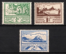 1943-44 Jersey, German Occupation, Germany (Mi. 3 y, 5 y, 7 y, CV $50, MNH)