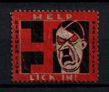 Caricature of Hitler, Swastika, Kinsmen Club War, Great Britain, Military Anti-German Propaganda