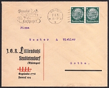 1933 (2 Jun) Third Reich, Germany, Airmail Cover from Erfurt to Gotha franked with pair of Mi. 484