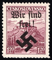 1939 1.20k Moravia-Ostrava, Bohemia and Moravia, Germany Local Issue (Mi. 10, Type I, Signed, CV $60, MNH)