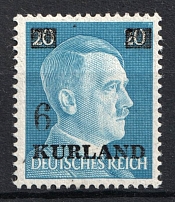 1945 6pf on 20pf Kurland, German Occupation, Germany (Mi. 3 II, CV $20)