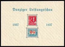 1937 Danzig Gdansk, Germany, Souvenir Sheet (Mi. Bl. 3, CV $170, MNH)