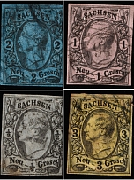 1855 Saxony, German States, Germany (Full set, Canceled, CV $80)
