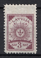 1919 Latvia 3 K (REBOUND Perforation, Print Error)