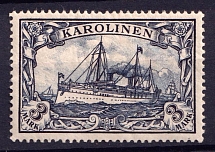 1900 3M Caroline Islands, German Colonies, Kaiser’s Yacht, Germany (Mi. 18)