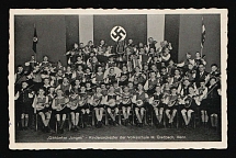 1938 'Glabbecker Jonges' - Elementary School Children's Orchestra, Swastika, Germany, Postcard, Mint