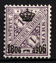 1906 1m Wurttemberg, German States, Germany, Officia Stamp (Mi. 226, Sc. O 118, Signed, CV $100)