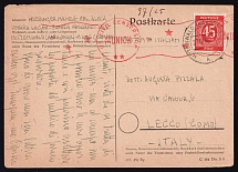 1946 Mittenwald - Italy, DP Camp, Displaced Persons Camp, Postcard, Censorship