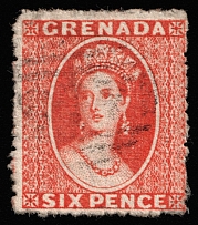 1861 6p Grenada, British Colonies (SG 3, Canceled, CV $130)