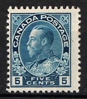 1911-22 5c Canada (SG 206a, CV $150, MNH)