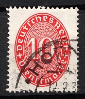 1927-33 10pf Weimar Republic, Germany, Official Stamps (Mi. 123 y, Canceled, CV $30)