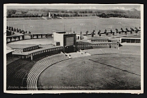 1936 'Wroclaw, Hermann Göring Stadium with Schlesierkampfbahn and Friesenwiese', Propaganda Postcard, Third Reich Nazi Germany