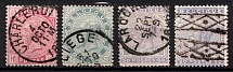 1883 Belgium (Sc. 45 - 46, 48 - 48a, Canceled,  CV $50)