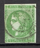 1870-71 France 5 C (CV $240, Canceled)