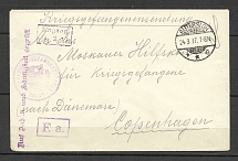 1917 Germany prisoner of war censorship cover to Copenhagen from Officers' prison camp