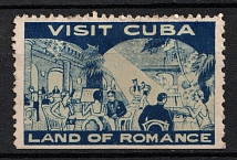 'Visit Cuba Land of Romance', Cuba, Cinderella, Non-Postal Stamp
