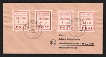 1946 (24 Oct) Strausberg (Berlin), Germany Local Post, Cover to Weissenhorn Bavaria via Berlin (Mi. 34 A - 37 A, Full Set, CV $40)