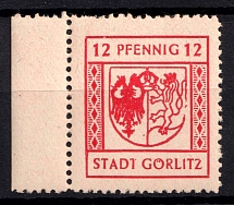 1945 12pf Gorlitz, Germany Local Post (Mi. 8 I, Broken Coat of Arms, Margin, CV $20, MNH)