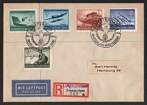 1944 (20 Apr) Netherlands, German Occupation, Germany, Registered Cover from Amsterdam to Hamburg, Airmail