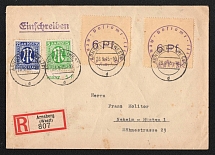 1945 (28 Sep) 6pf Arnsberg (Westphalia), Germany Local Post, Registered Cover to Neheim-Husten (Mi. 1, Full Set, CV $390)