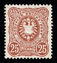 1887-90 25pf German Empire, Germany (Mi. 43 II c, Signed, CV $30)