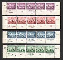 1942 General Government, Germany (Strips, Control Text, Full Set, MNH)