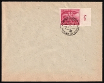 1945 (23 Feb) Third Reich, Germany, Cover from Munich to (_) franked with Mi. 908 (Margin, Plate Number, CV $70)