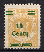 1923 15c on 20m Memel (Klaipeda), Germany (Mi. 207 I e, MNH)