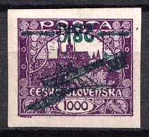 1920 1000h Czechoslovakia (Sc. C3a, INVERTED Overprint, CV $150)