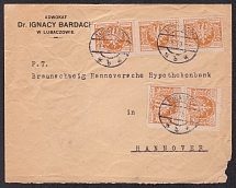 1923 Poland Cover from Lubaczow to Hannover (Germany), franked with Mi. 5 x 180