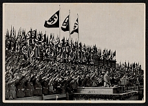1933 151,000 civil servants hear the Fuhrer’s speech at the Party Rally, Propaganda Card