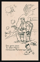 1914-18 'They can't upset an old man' WWI European Caricature Propaganda Postcard, Europe