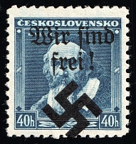 1939 40h Moravia-Ostrava, Bohemia and Moravia, Germany Local Issue (Mi. 6, Type II, Signed, CV $40, MNH)