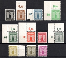 1938 Third Reich, Germany, Official Stamps (Mi. 144 - 154, Full Set, Margins, Plate Numbers, CV $200, MNH)