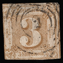 1863 3g Thurn und Taxis, German States, Germany (Mi 31, Canceled, CV $40)