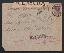1919 (20 Apr) RSFSR, Russian Civil War censored cover from Odessa to Bologna (Italy), franked 15 R