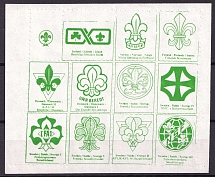 Scandinavia, Scouts, Souvenir Sheet, Scouting, Scout Movement, Cinderellas, Non-Postal Stamps